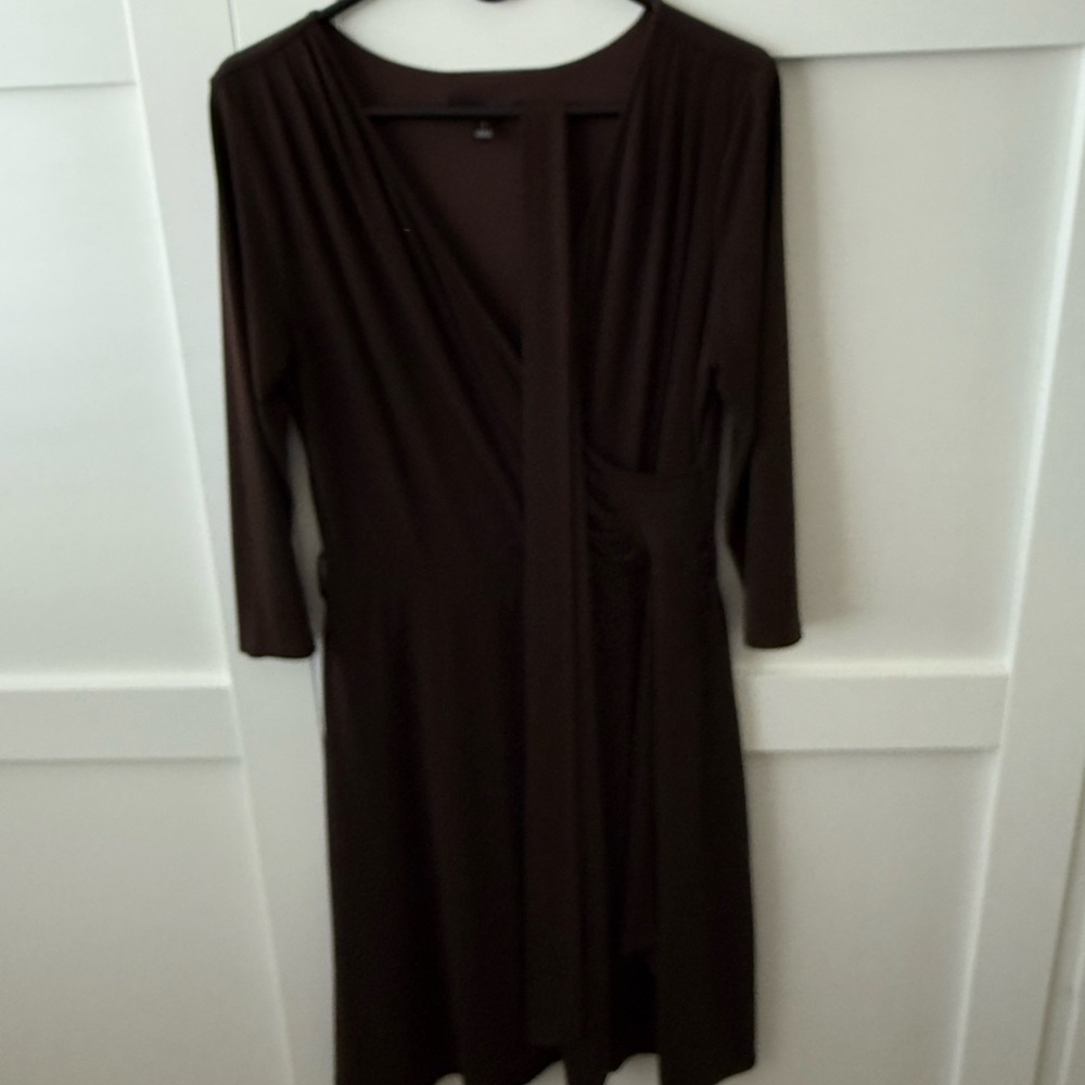 Elegant Brown Wrap Dress